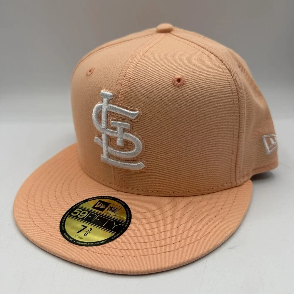 New Era 59Fifty‎ St Louis Cardinals Hat Cap 7 3/8 Peach Spring Collection Fitted